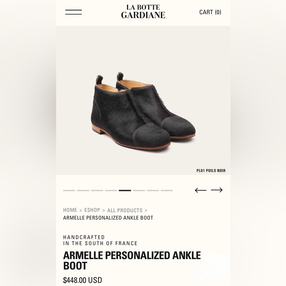 La Botte Gardiane Armelle Black Cow Hair Ankle Boot